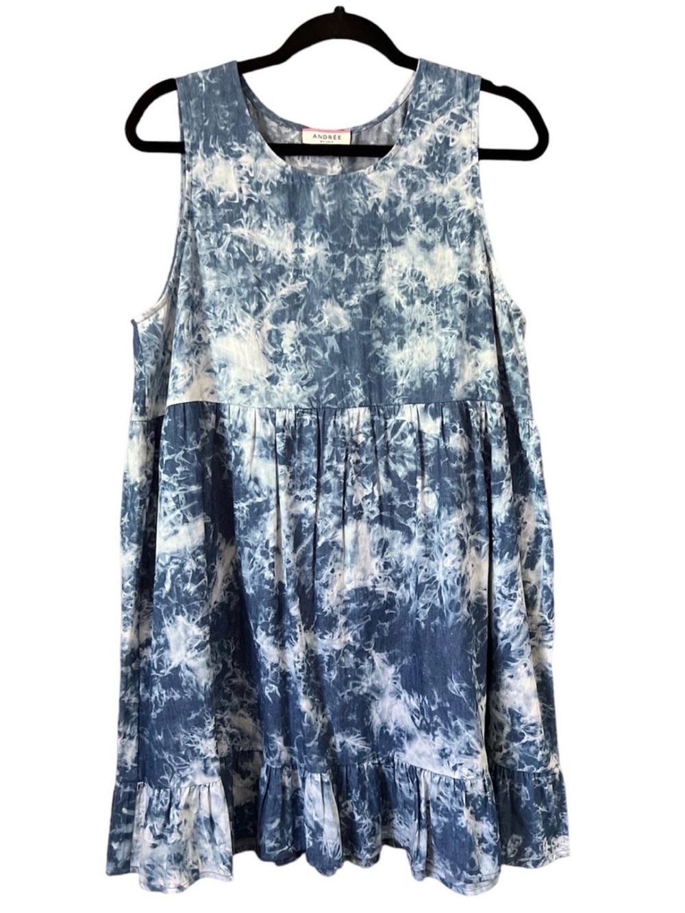 Andree by Unit Sleeveless Dress Blue and White Size Medium Like New